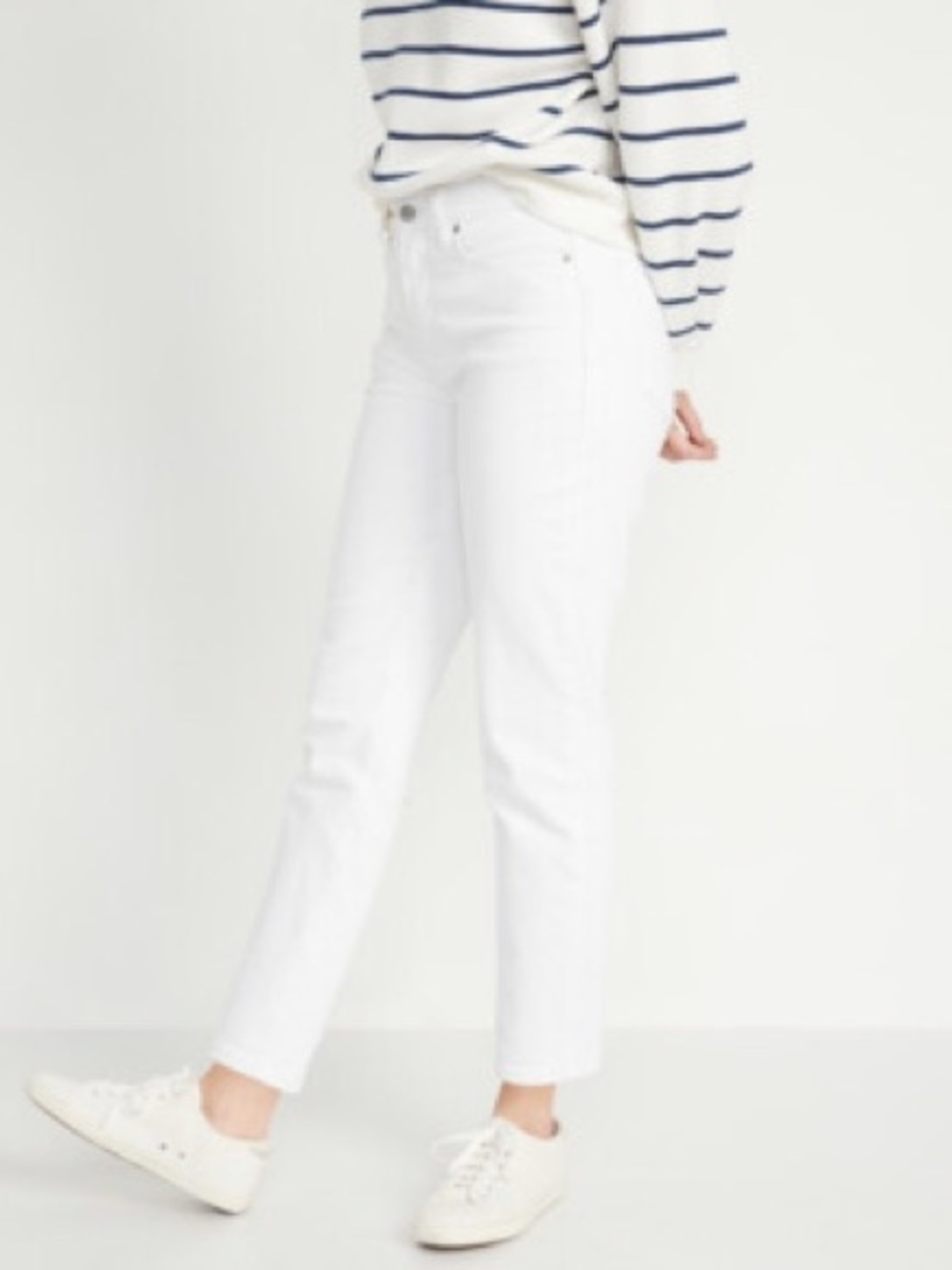 Old Navy High Rise O.G. Straight White Jeans